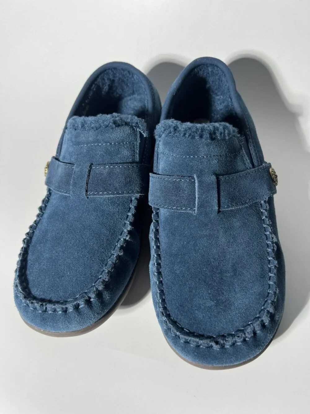 Revitalign Siesta Splendid Women’s Orthotic Suede Slip-On Shoes Blue 9D Wide NEW